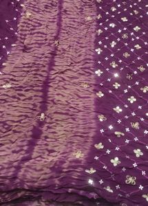 gota patti and sequence work Purple Bandhan