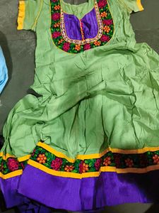 Embroidered Kurta with Purple Accents