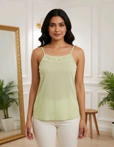 Elegant Lace Trimmed Cami Top