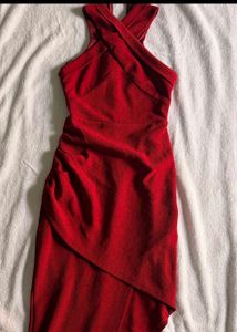 Elegant Red Halter Neck Maxi Dress