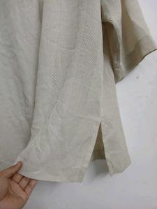 Beige Linen Blend Lightweight Jacket