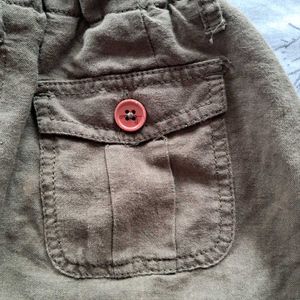 y2k Olive Green Bubble Hem Mini Skirt