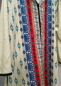 Cream Kurta with Tribal Print