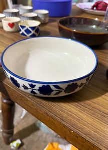 Blue Floral Ceramic Serving Bowl Nestasia