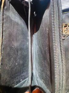 Studded Black Pouch with Bear Charm