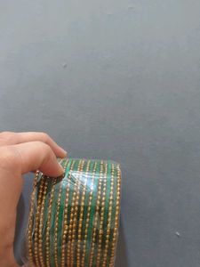 New Green &amp; Gold Bangle Set of 26 bangles