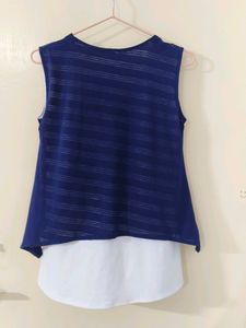 Stylish Sleeveless Top , Blue And White 🤍 💙