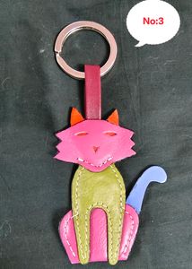 Imported Pure Leather CAT/MEOW/KITTEN Keychain
