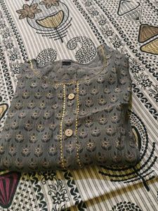 Stylish Grey Printed Kurta
