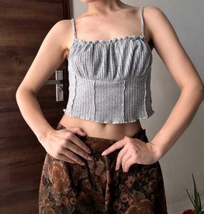 Shein Grey Ruched Camisole Top