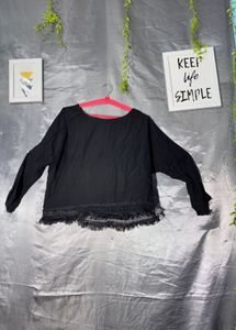 Black Lace Trim Top