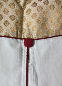 Elegant White &amp; Gold Ethnic Kurta Set