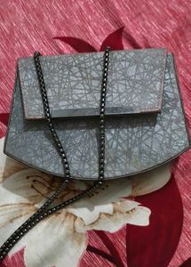 Stylish Textured Grey Clutch
