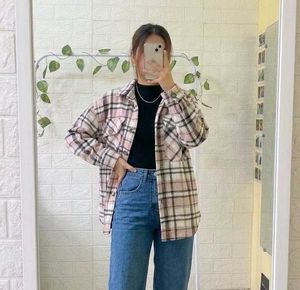 Pink Plaid Shacket warm