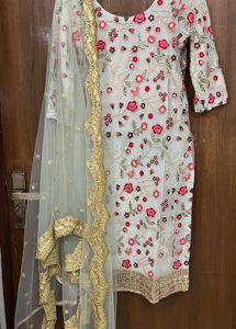 Embroidered Kurta Set with Dupatta