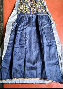 Elegant Blue Embroidered Ethnic Gown