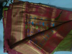 Beautiful Silk Saree double color paithani.