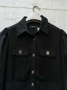 New with tag Korean Premium Chic Black Puff Sleeve