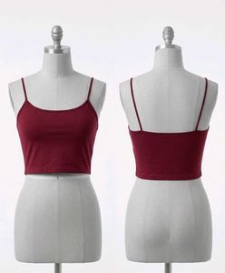 Maroon Spaghetti Strap Crop Top