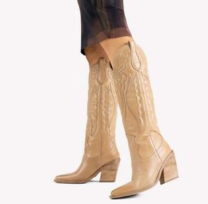 Tan Leather Western Cowboy Boots
