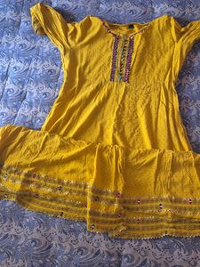 Yellow Embroidered Kurta