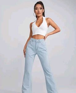 White Ribbed Halter Crop Top