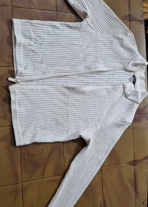 Ribbed Zip-Up Sweater