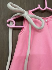 branded Cute Pink &amp; White Dress fully flare for 7-