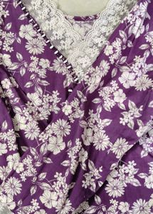 Vibrant Floral Purple Saree