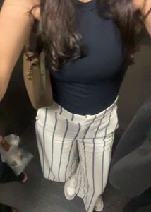 Striped Wide-Legged Pants