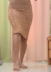 Textured Peach Skirt