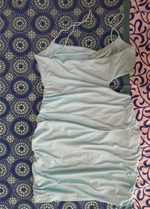 Baby Blue Cut-Out Ruched Mini Dress