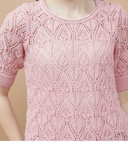 Chic Pink Crochet Knit Top