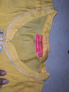 mirrored yellow straight women kurti