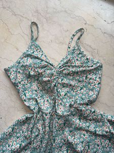 Cute Floral Print Mini Dress