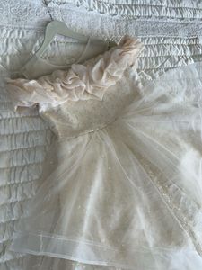 Girls Champagne gold Layered Tulle Gown