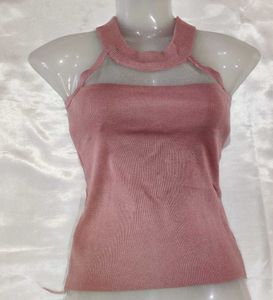 Chic Pink Halter Neck Top