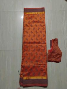 Orange Saree with Blouse