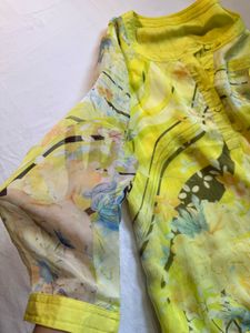 Vibrant Yellow Floral Print Kurta