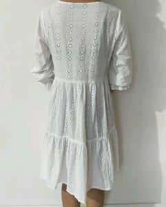 Chic White Eyelet Dress
