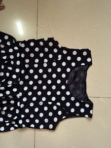 Chic Polka Dot High-Low Dress