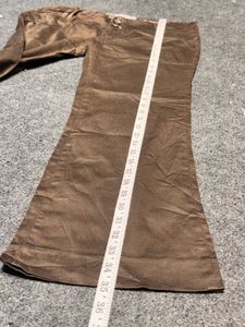 Bershka Y2K Chocolate Brown Cropped Flare Pants