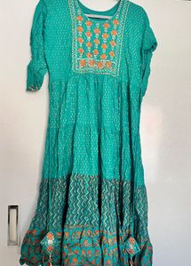 Teal Embroidered Kurta