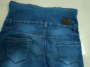 High Waisted Blue Denim Jeans