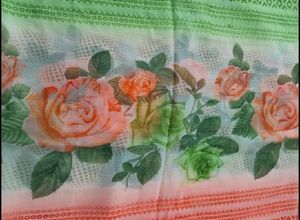 Flower Design Saree With Blouse