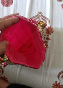 magenta pink potli bag