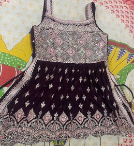 Embroidered Purple Kurta Set with Dupatta