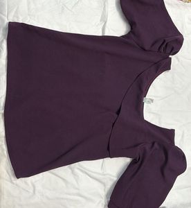 Stylish Purple Puff Sleeve Top