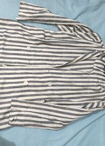 Striped Double-Breasted Blazer
