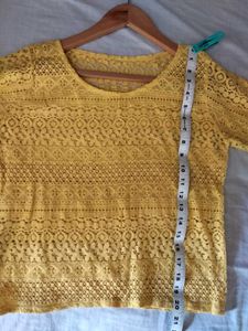 Beautiful Yellow Lace Top with Tube Tee